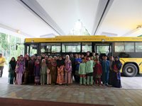 Children from Yayasan Kebajikan Anak-anak Yatim Al-Husna arriving at the resort lobby
